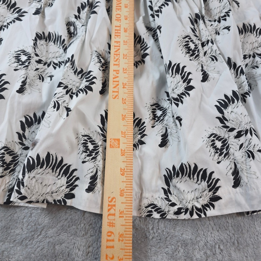 Madewell Women Large White Black Graphic Sunflower Floral Smocked Maxi Dress - Picture 5 of 11